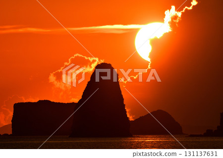 五島灘、角木灘和大角灘的夜景 131137631