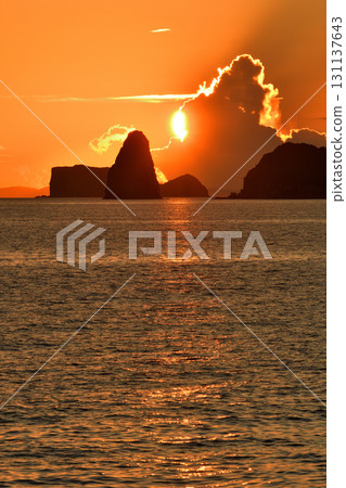 Evening view of Goto-nada, Kakuriki-nada, and Daikaku-nada 131137643