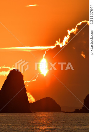 五島灘、角木灘和大角灘的夜景 131137644