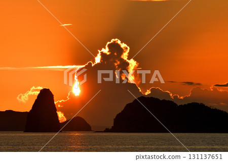 五島灘、角木灘和大角灘的夜景 131137651