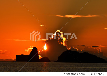 五島灘、角木灘和大角灘的夜景 131137652