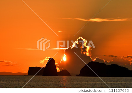 五島灘、角木灘和大角灘的夜景 131137653