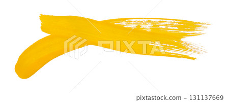 yellow watercolor background. Artistic hand paint. Isolated on transparent background. 131137669