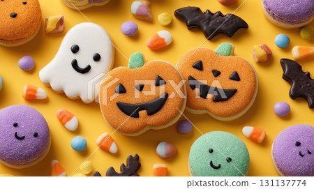 Colorful Halloween cookies 131137774