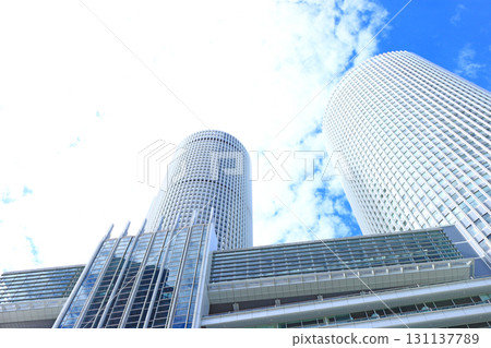 愛知縣名古屋市名古屋站前的摩天大樓風景 愛知縣名古屋市名古屋站前的摩天大樓風景 131137789