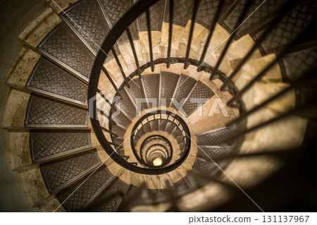 Spiral staircase of Etoile Arc de Triomphe 131137967