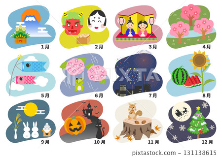 Japanese Seasonal Events Calendar (Borderless Color) Japanese Seasonal Events Calendar (Borderless Color) 131138615