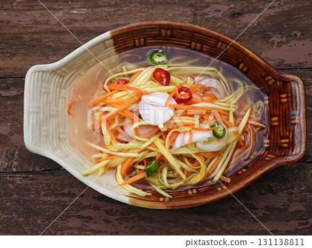 Spicy Salad, Side Dish of Crisp Catfish Flake. Spicy Salad, Side Dish of Crisp Catfish Flake. 131138811