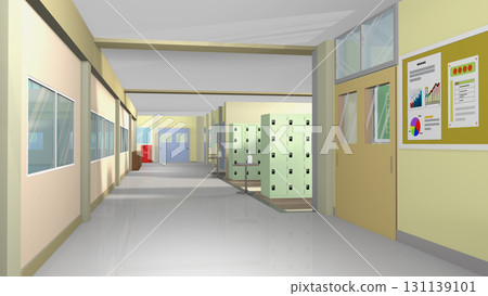 非常適合以學校入口或教職員休息室為背景的動畫插圖 非常適合以學校入口或教職員休息室為背景的動畫插圖 131139101