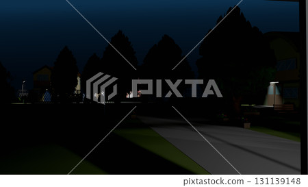 This is a background image of the school grounds viewed from inside the school building at night. This is a background image of the school grounds viewed from inside the school building at night. 131139148