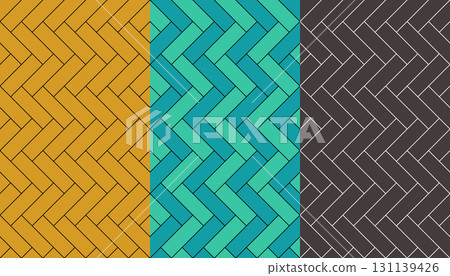 Colorful herringbone tile minimal seamless patterns set Colorful herringbone tile minimal seamless patterns set 131139426