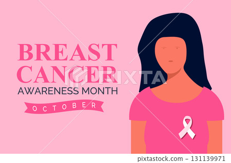 Breast Cancer Awareness Month October. Concept design for Post Banner Poster Background 131139971