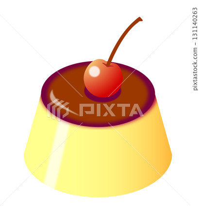 櫻桃和布丁向量插圖 櫻桃和布丁向量插圖 131140263