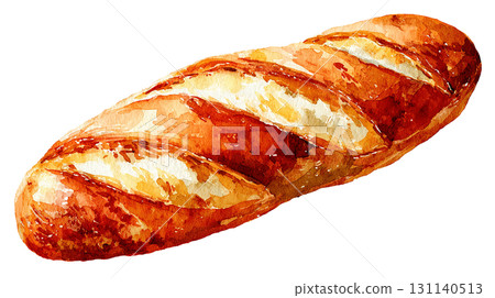French bread baguette realistic illustration PNG cutout bakery material 131140513