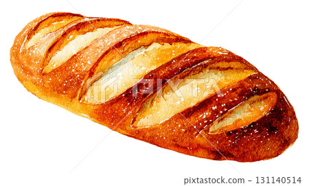 French bread baguette realistic illustration PNG cutout bakery material 131140514