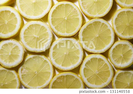 Fresh lemon slices cross-section Fresh lemon slices cross-section 131140558