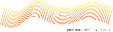 Beautiful line wave gradient background material, orange yellow simple illustration, vector png transparent 131140693