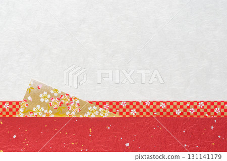 A red and white Japanese paper background with small floral patterns that can also be used vertically A red and white Japanese paper background with small floral patterns that can also be used vertically 131141179