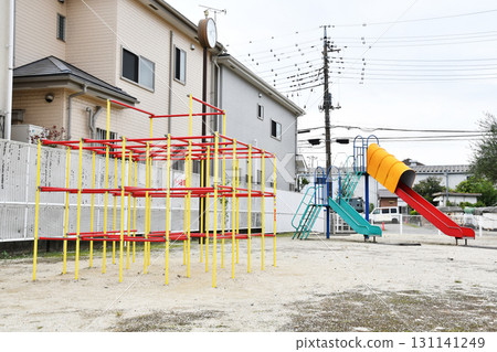 Jungle gym and slide at Oshima Park in Shimo-Nikura Jungle gym and slide at Oshima Park in Shimo-Nikura 131141249