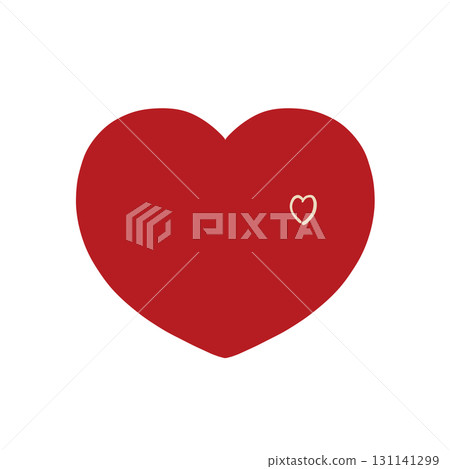 手繪心形 - 鮮豔的紅色 x 灰白色，喚起四季的氣息 131141299