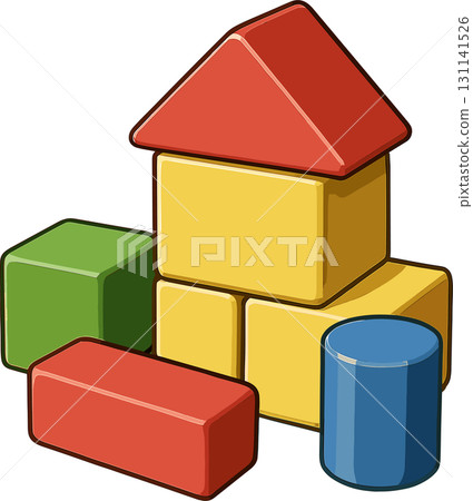 彩色積木插圖 彩色積木插圖 131141526