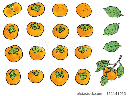 用畫筆畫的柿子-顏色 用畫筆畫的柿子-顏色 131141933