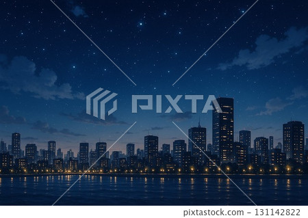 美麗的夜景插畫 美麗的夜景插畫 131142822