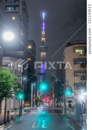 Tokyo: Night view of the Skytree from Kinshicho 131143613
