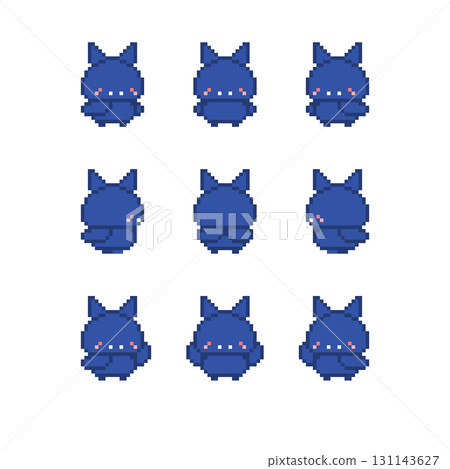 Blue bat pixel art 131143627