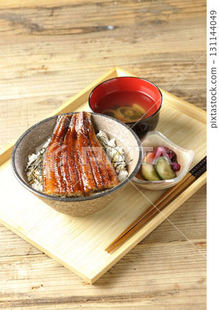 Eel rice bowl and soup set Eel rice bowl and soup set 131144049