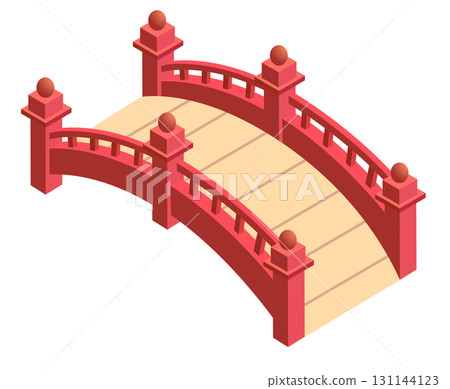 亞洲紅橋向量插圖素材 131144123