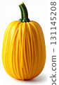 Unusual Pumpkin with Spaghetti Strands Attached and Green Stem Isolated on White 131145208