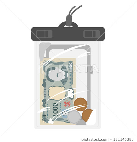 Smartphone waterproof case money illustration 131145393
