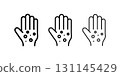 Rash hand icon set line art and glyph design. 131145429