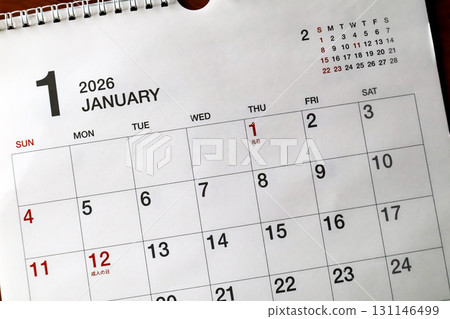 2026 年曆（一月） 131146499
