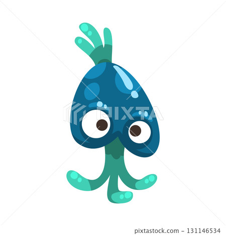 Comic Monster Character with Bulging Eyes and Tentacles Vector Illustration Comic Monster Character with Bulging Eyes and Tentacles Vector Illustration 131146534