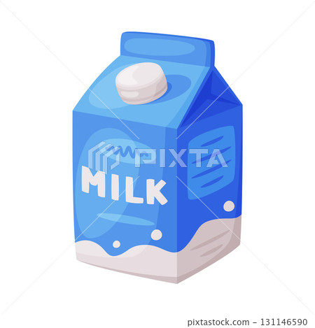 Milk Carton as Dairy Food and Product Item Vector Illustration 131146590