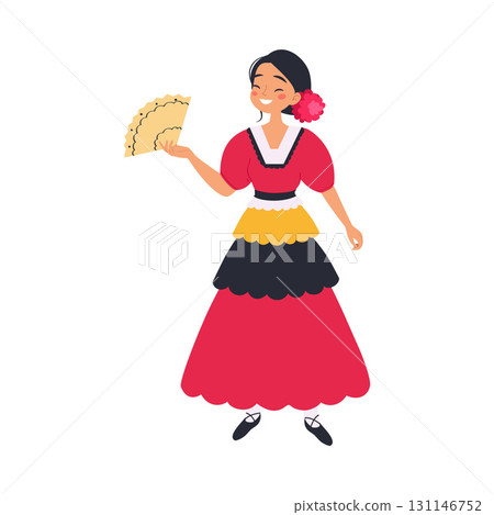 Mexican Woman Character in Traditional Clothes Vector Illustration Mexican Woman Character in Traditional Clothes Vector Illustration 131146752