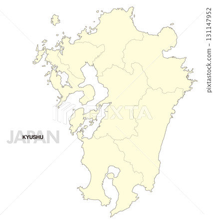 [日本地圖] 九州地圖（含縣界） 131147952