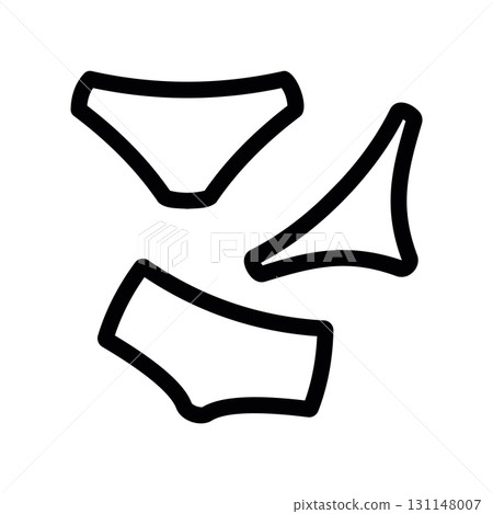 Simple black vector icon with a theme types of underwear Simple black vector icon with a theme types of underwear 131148007