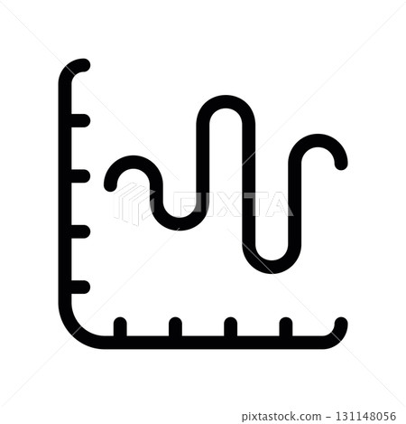 Simple black vector icon with a theme chart, downs and ups Simple black vector icon with a theme chart, downs and ups 131148056
