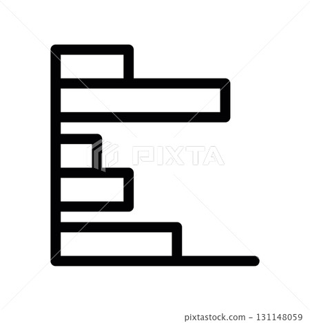 Simple black vector icon with a theme vertical graph Simple black vector icon with a theme vertical graph 131148059