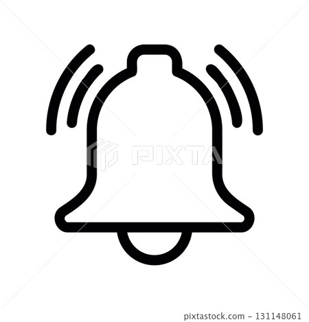 Simple black vector icon with a theme notification sound 131148061
