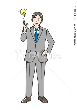 商人提出建議的全身插圖 131148129