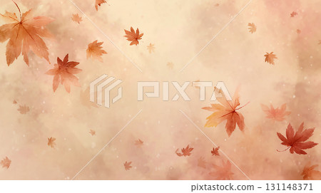 Watercolor autumn leaves background Autumn leaves and soft Japanese style texture 131148371