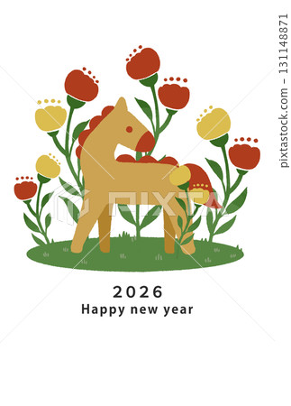 2026年新年賀卡模板 131148871
