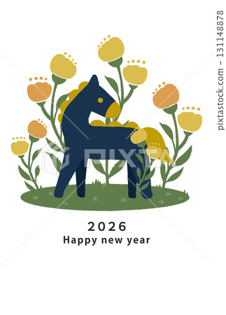 2026年新年賀卡模板 131148878