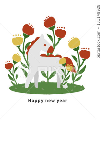 2026 Horse Year New Year's card template 2026 Horse Year New Year's card template 131148929
