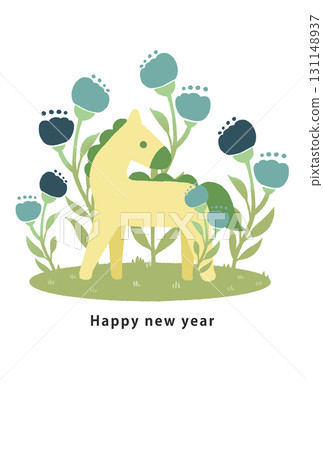 2026 Horse Year New Year's card template 2026 Horse Year New Year's card template 131148937
