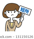 A woman raising a sign of weaknesses 131150126